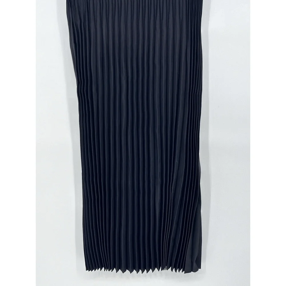NWT Eileen Fisher Black Wool Silk Pleated Maxi Skirt Small‎ NEW $328 Career